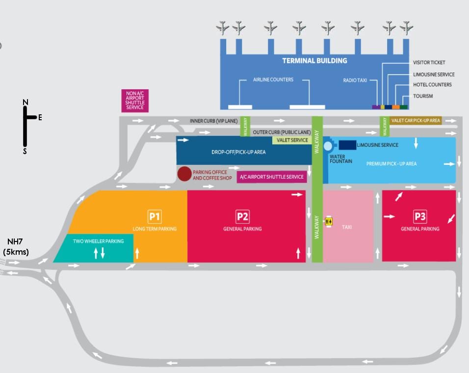 harta e Bangalorit aeroport